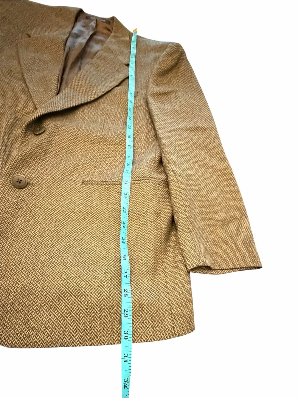 Kasper Virgin Wool Blazer Jacket Brown Herringbone Tweed Vintage Sport Coat 38S